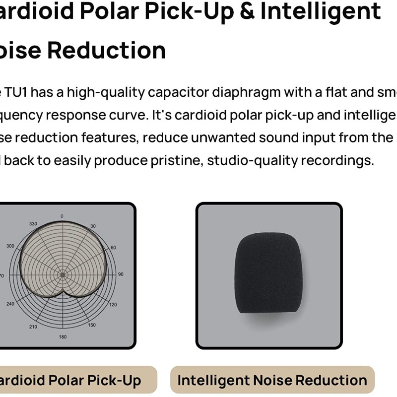 Mirfak Audio TU1 USB Desktop Microphone Pop-Filter & Tripod Stand