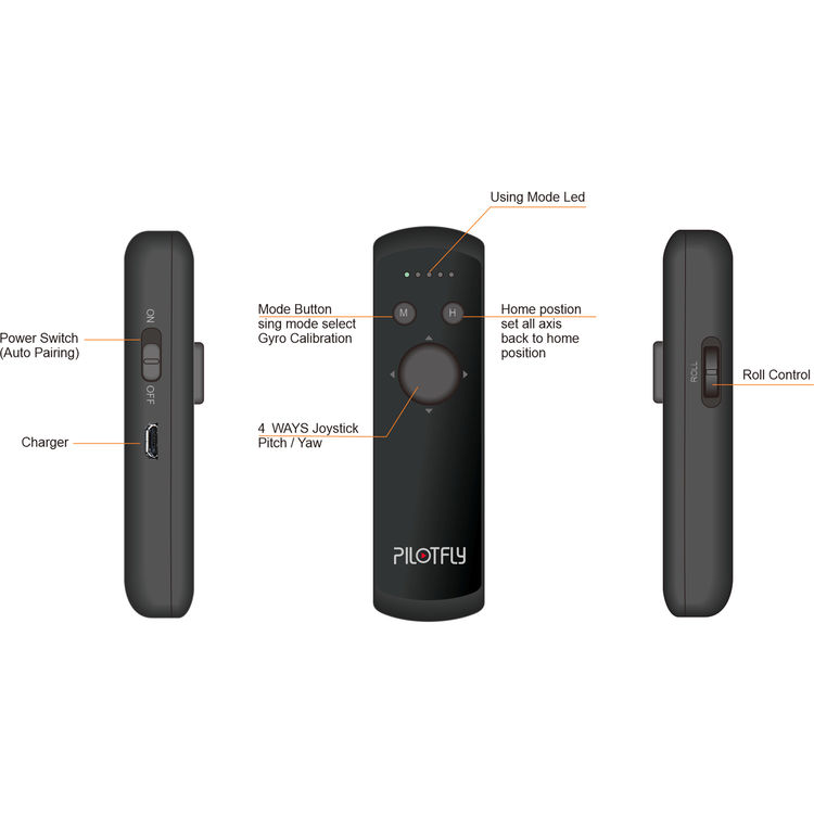 Pilotfly Bluetooth 4.0 Remote Control for H2-45, C45 & T1 Gimbals