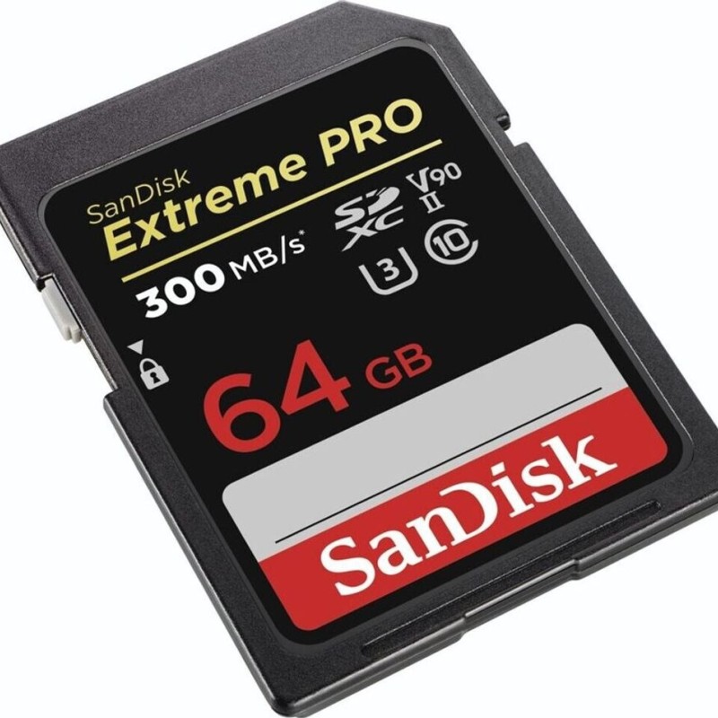 SanDisk 64GB Extreme PRO v90 UHS-II SDXC Memory Card W260 R300mb