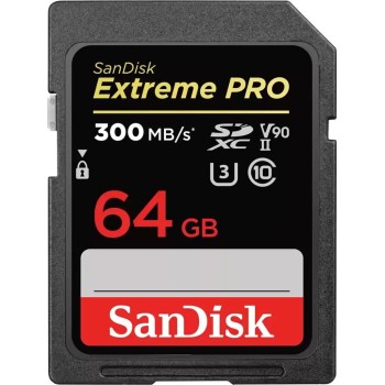 SanDisk 64GB Extreme PRO v90 UHS-II SDXC Memory Card W260 R300mb