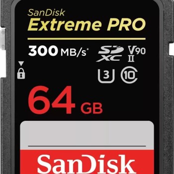 SanDisk 64GB Extreme PRO v90 UHS-II SDXC Memory Card W260 R300mb