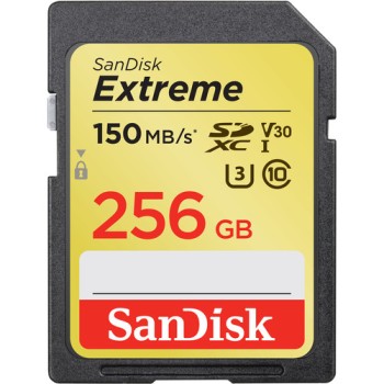 SanDisk 256GB Extreme UHS-I SDXC Memory Card 150mb