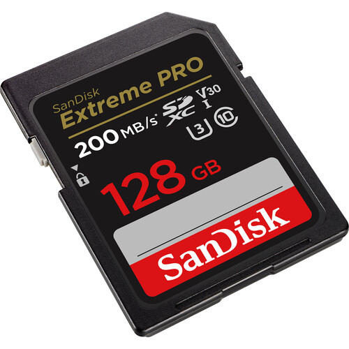SanDisk 128GB Extreme PRO UHS-I SDXC Memory Card 200MB