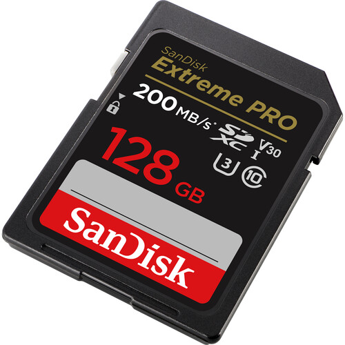 SanDisk 128GB Extreme PRO UHS-I SDXC Memory Card 200MB