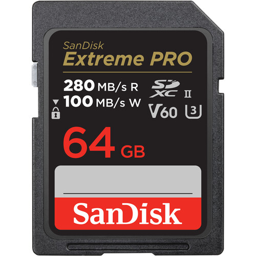 SanDisk 64GB Extreme PRO v60 UHS-II SDXC Memory Card