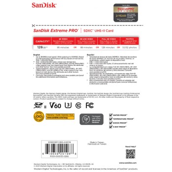 SanDisk 128GB Extreme PRO v60 UHS-II SDXC Memory Card