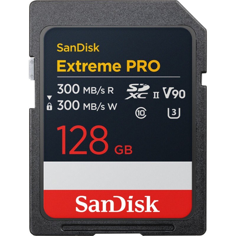 SanDisk 128GB Extreme PRO UHS-II SDXC 300 MB/s v90 Memory Card