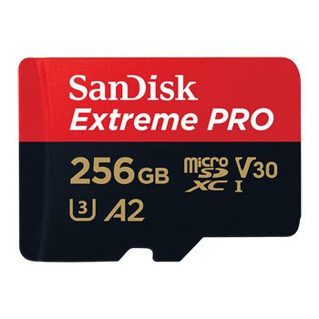 SanDisk 256GB Extreme Pro V30 Micro SD Card (SDXC) UHS-I U3 - 200MB/s