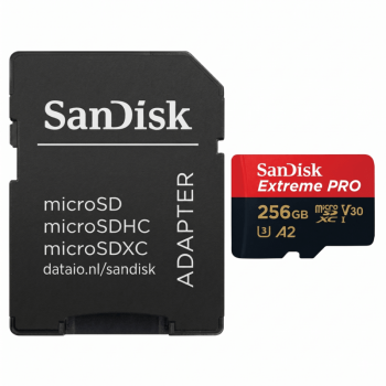 SanDisk 256GB Extreme Pro V30 Micro SD Card (SDXC) UHS-I U3 - 200MB/s