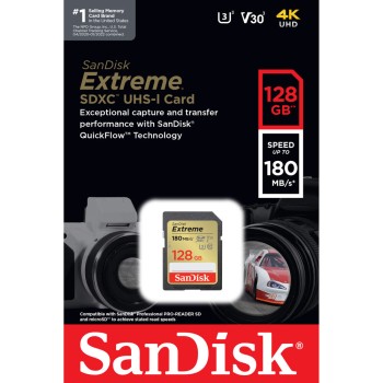 SanDisk 128GB Extreme UHS-I SDXC Memory Card 150mb