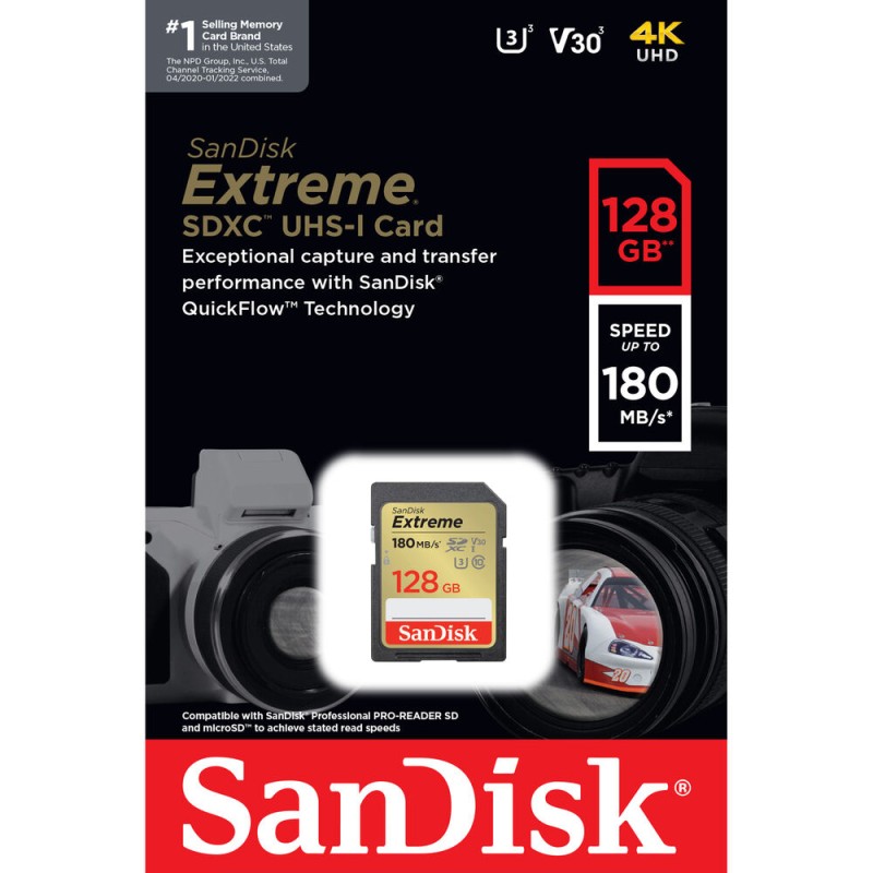 SanDisk 128GB Extreme UHS-I SDXC Memory Card 150mb