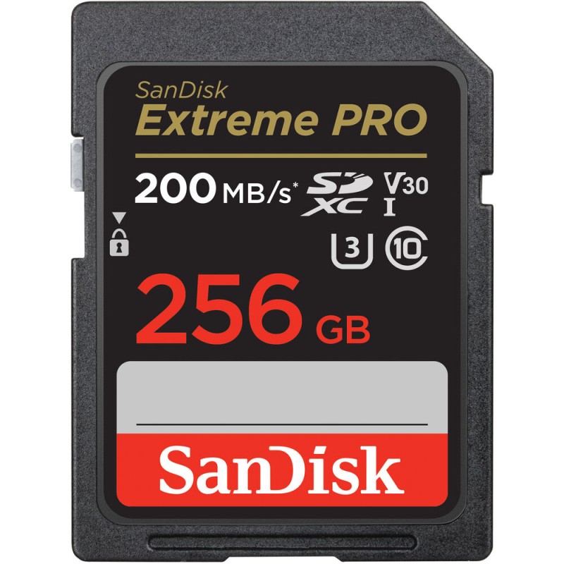 SanDisk 256GB Extreme PRO UHS-I SDXC Memory Card 200MB