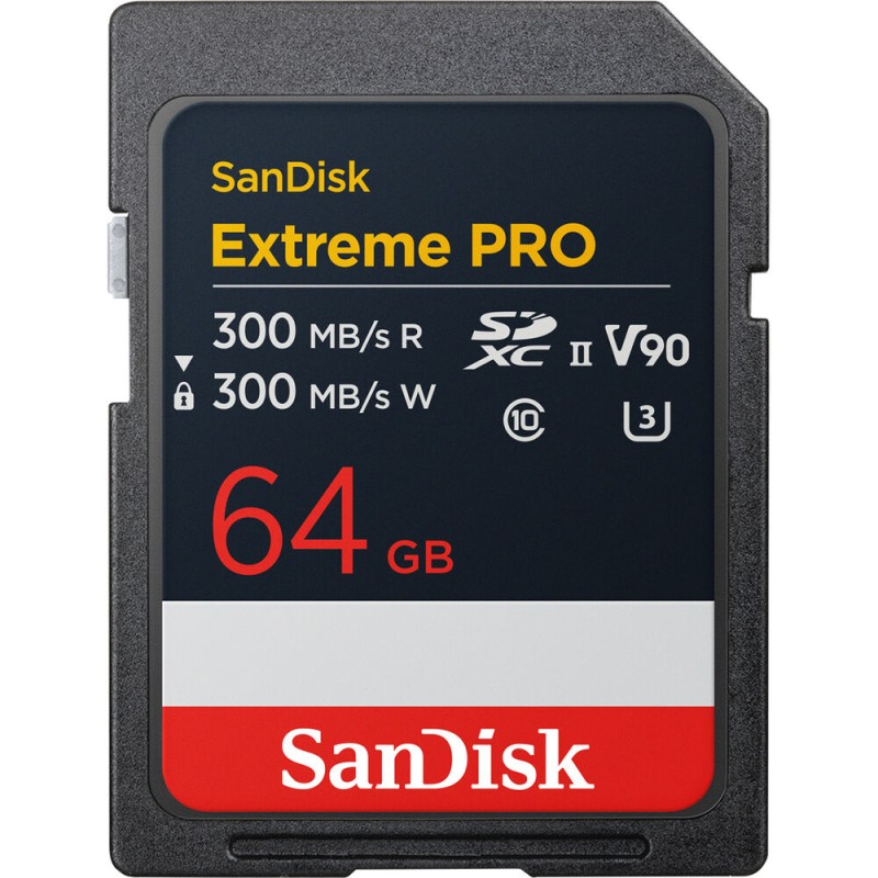SanDisk 64GB Extreme PRO UHS-II SDXC 300 MB/s v90 Memory Card