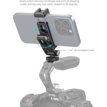 SmallRig 4382 Metal Phone Holder with Cold Shoe Mount