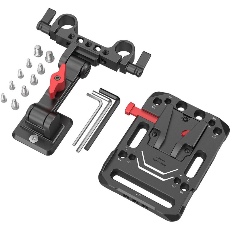 SmallRig 2991 V-Lock Battery Plate with 15mm Rod Clamp & Adjustable Arm