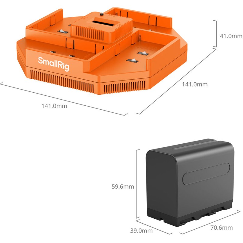 SmallRig NP-F970 4-Channel Camera Battery Charger & 4-Battery Kit