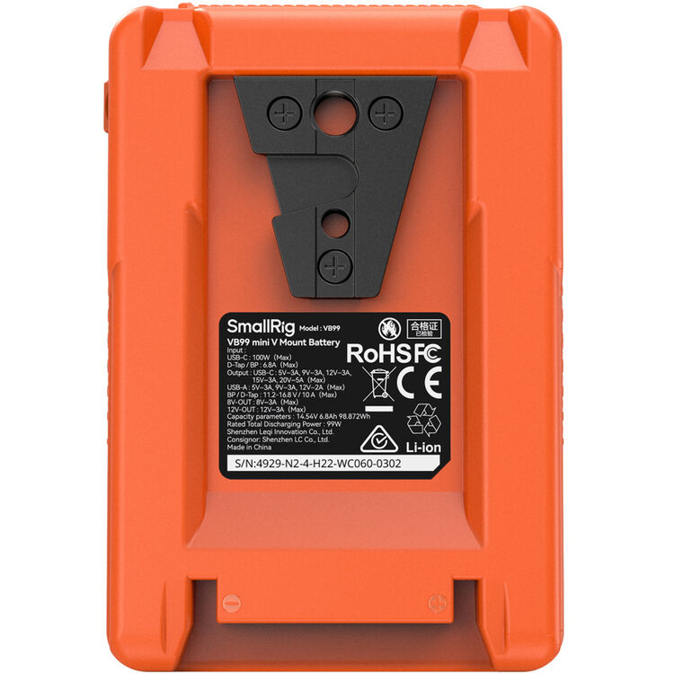 SmallRig VB99 Mini V-Mount Battery (Orange)