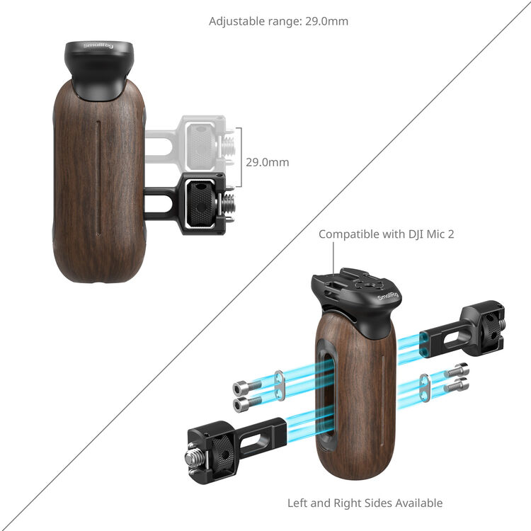 SmallRig 5238 Wooden Side Handle with Two-in-One