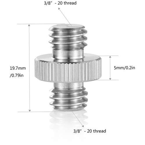 SmallRig 3/8"-16 Male to 3/8"-16 Male Thread Adapters 2-Pack 1065