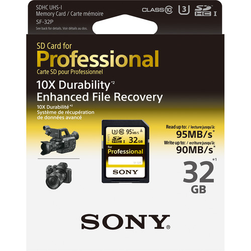 Sony 32GB Ultra-High Durability Professional SDHC UHS-I Memory Card Class 10