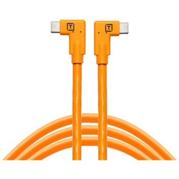 Tether Tools TetherPro Dual Right-Angle USB-C Cable (4.6m, High-Visibility Orange) CUC15RT2RT-ORG