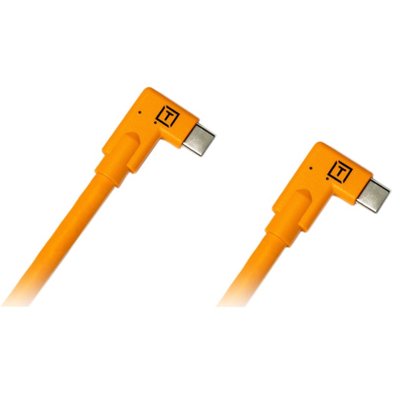 Tether Tools TetherPro Dual Right-Angle USB-C Cable (4.6m, High-Visibility Orange) CUC15RT2RT-ORG