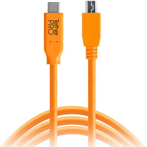 Tether Tools TetherPro USB Type-C Male to 5-Pin Mini-USB 2.0 Type-B Male 4.6m cable CUC2415-ORG