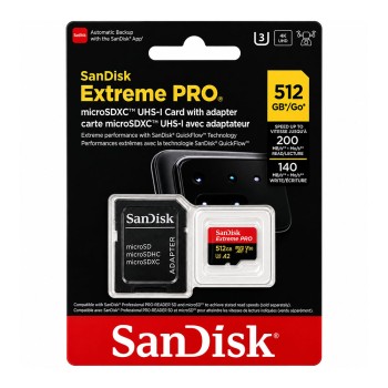 SanDisk 512GB Extreme Pro V30 Micro SD Card (SDXC) UHS-I U3 - 200MB/s