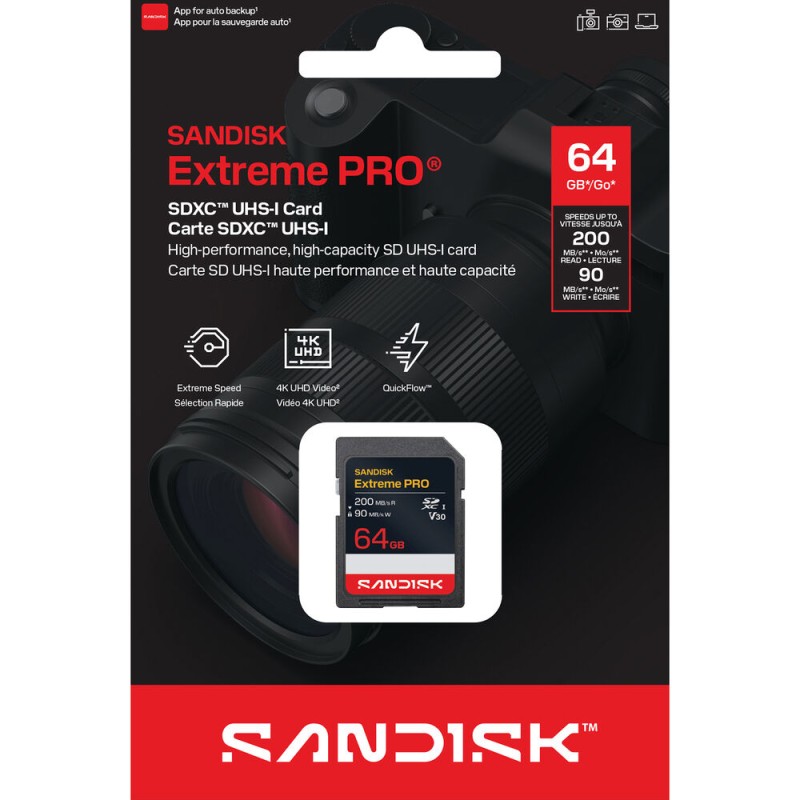 SanDisk 64GB Extreme PRO UHS-I SDXC Memory Card 200MB
